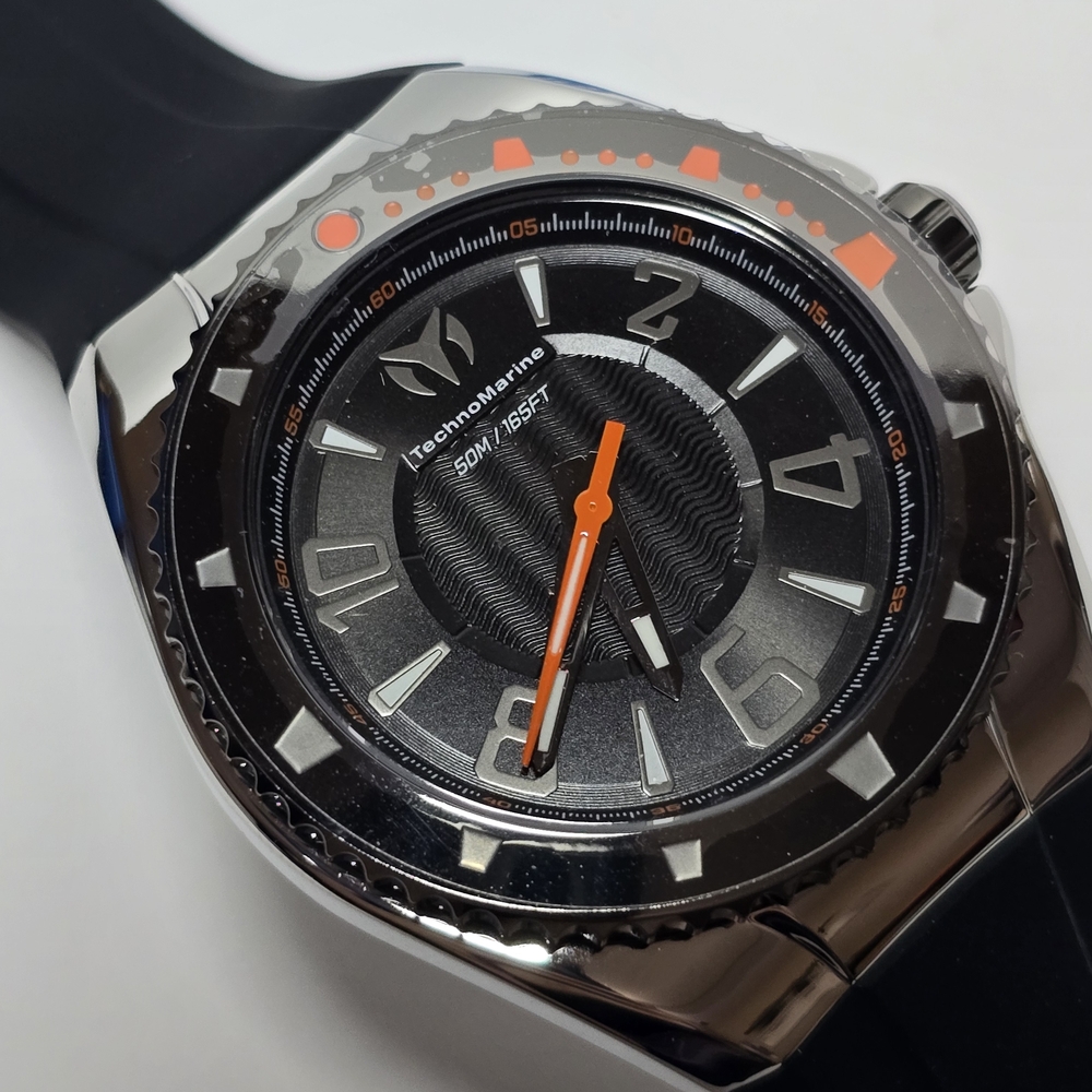 TechnoMarine Lusso Mare Men's Watch - 44mm, Black, Orange (TM-225022) - Picture 4 of 12